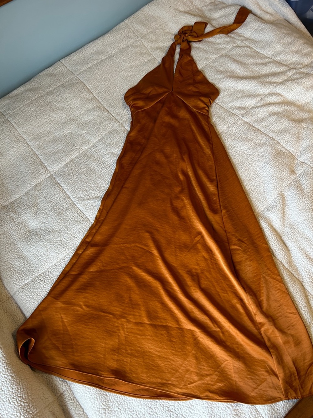House of Harlow 1960 Backless Halter Maxi Dress in deep Orange